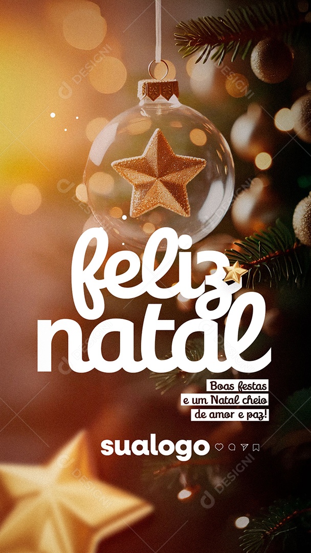 Story Feliz Natal 25 de Dezembro Boas Festas Social Media PSD Editável