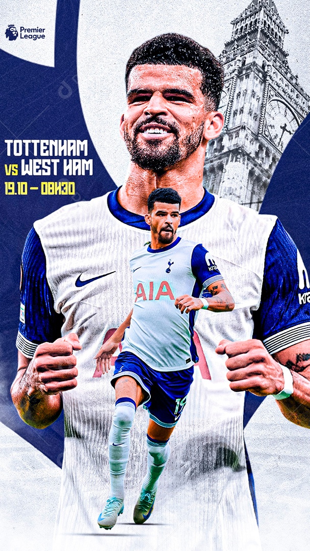 Story Flyer Tottemham x West Ham Social Mídia PSD Editável