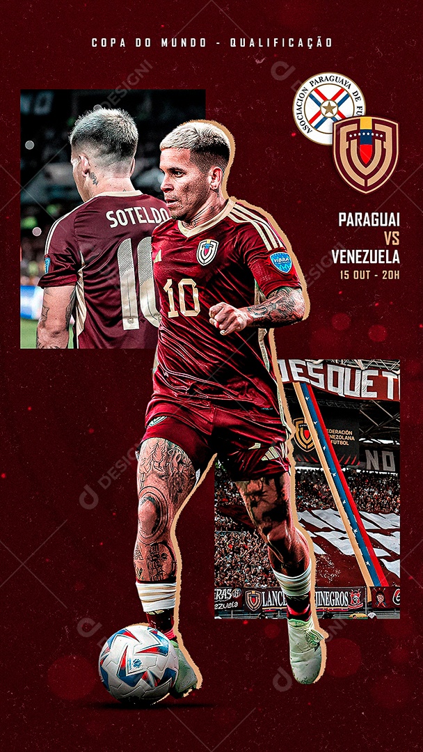 Story Flyer Paraguai x Venezuela Social Mídia PSD Editável