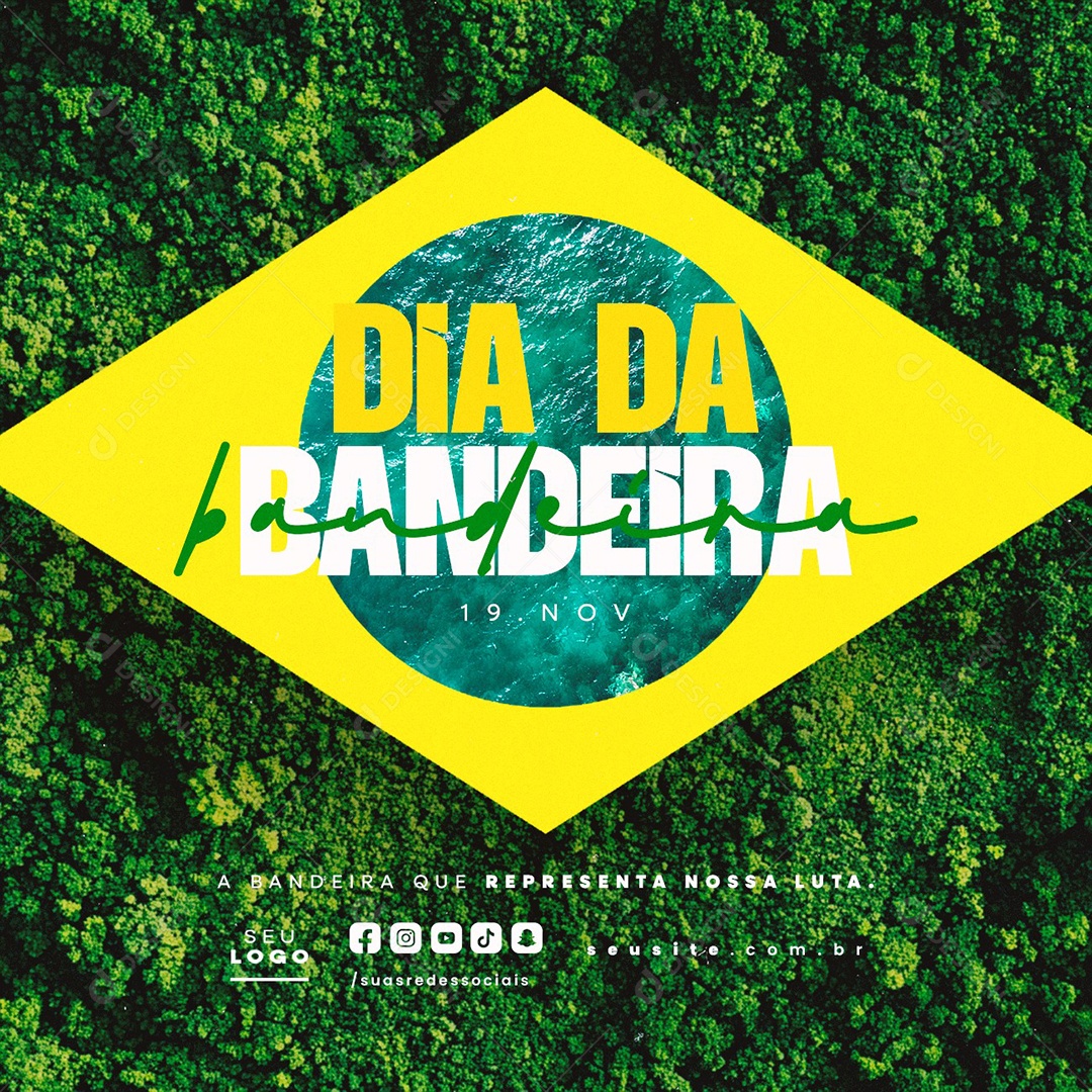 Dia da Bandeira 19 de Novembro Social Media PSD Editável