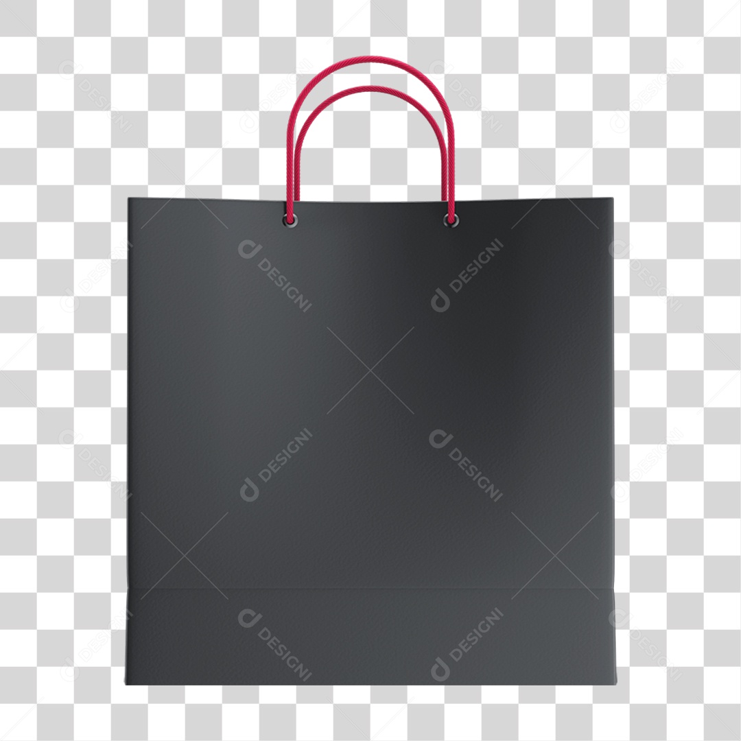 Sacola Preta de Compras PNG Transparente