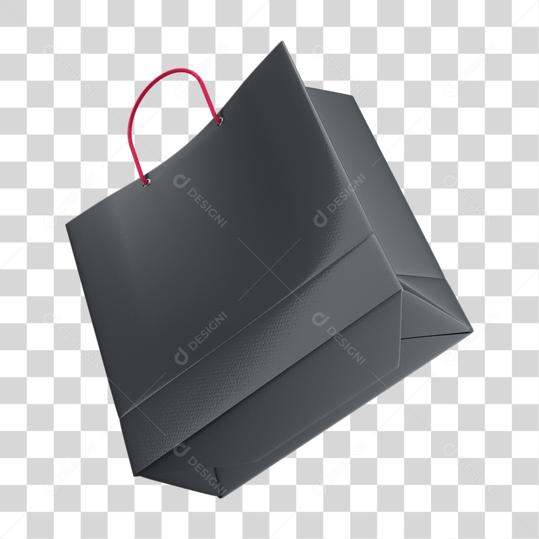 Sacola Preta de Compras PNG Transparente