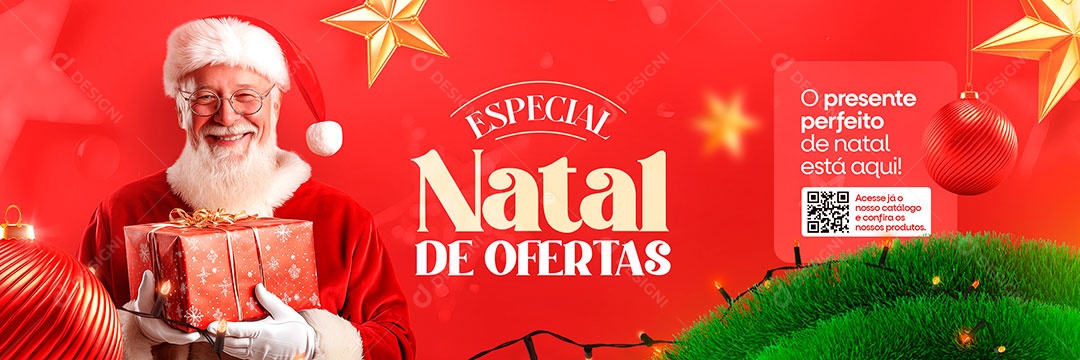 Carrossel Natal de Ofertas O Presente Perfeito de Natal está Aqui Social Media PSD Editável