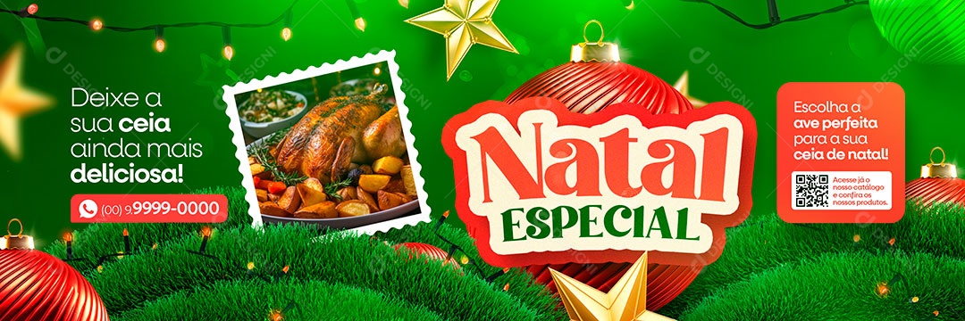 Carrossel Natal de Ofertas Escolha a Ave Perfeita para sua Ceia Social Media PSD Editável