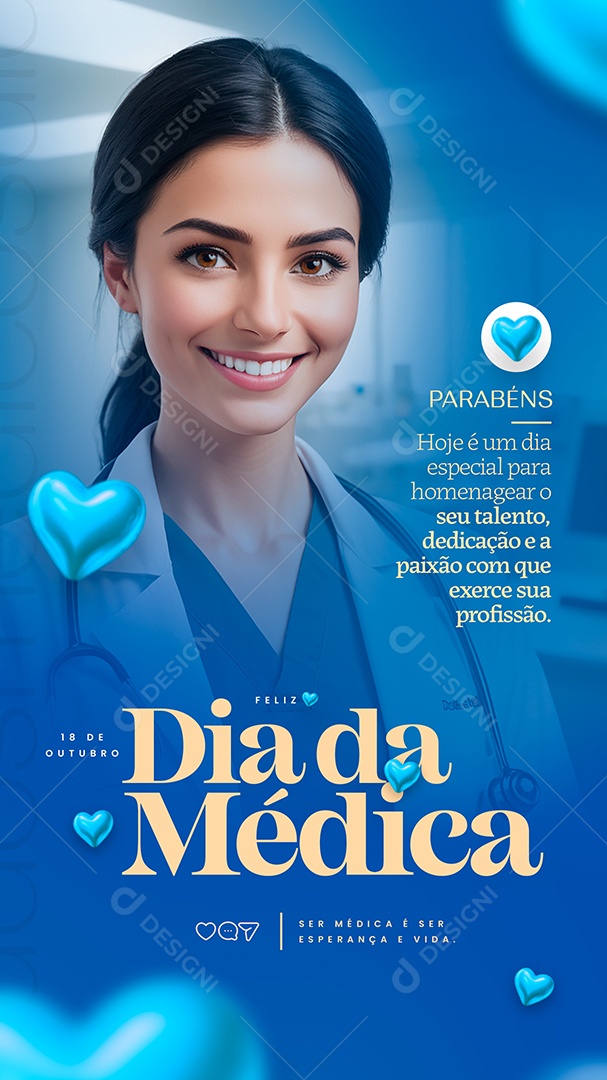 Story Social Media Dia da Médica 18 de Outubro PSD Editável