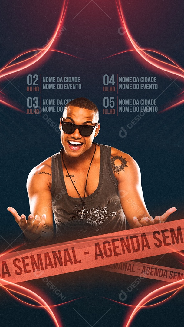 Story Flyer Agenda Semanal Social Media PSD Editável