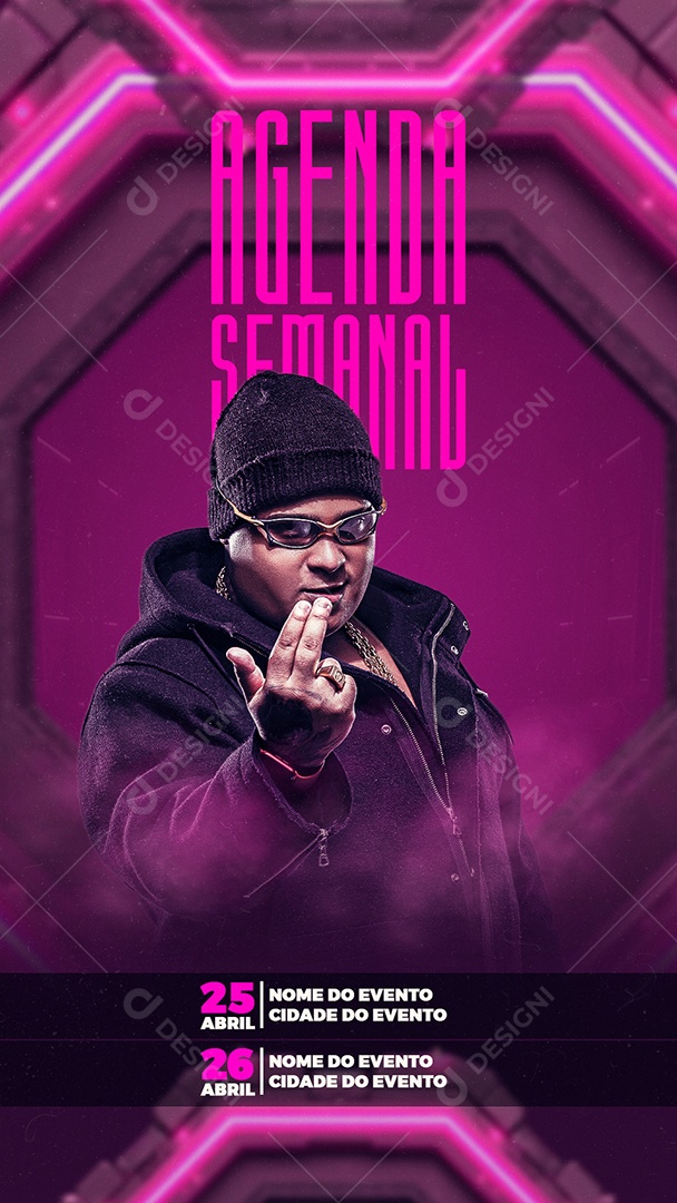 Story Flyer Agenda Semanal Social Media PSD Editável