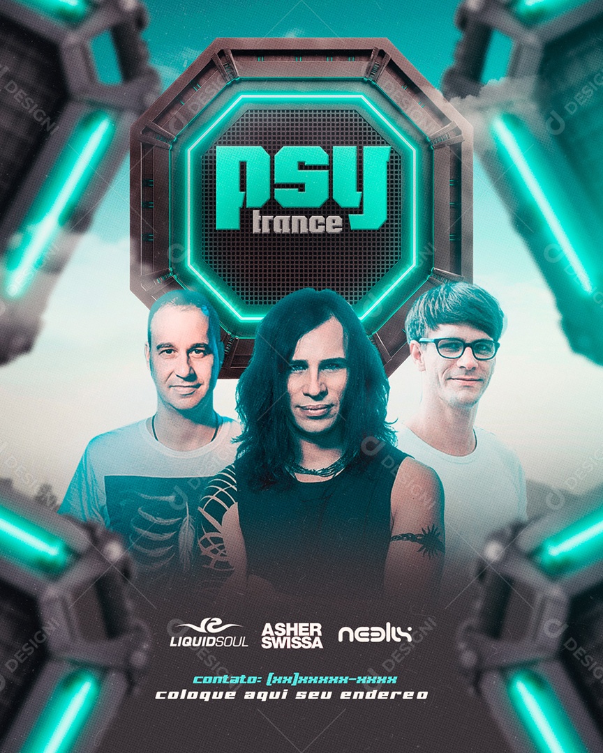 Feed Flyer Psy Trance Social Media PSD Editável