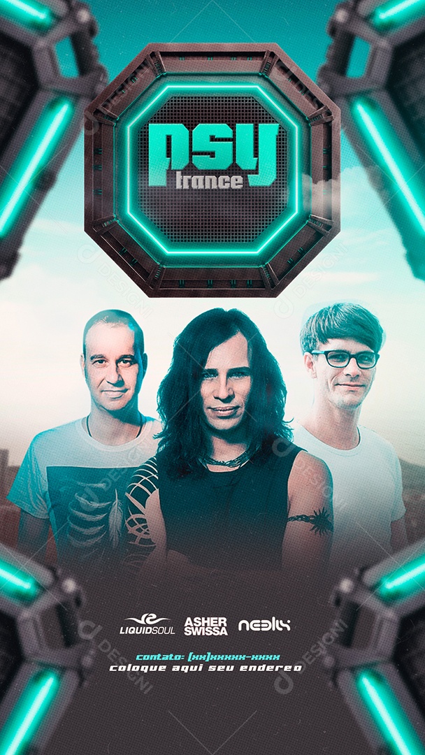 Story Flyer Psy Trance Social Media PSD Editável