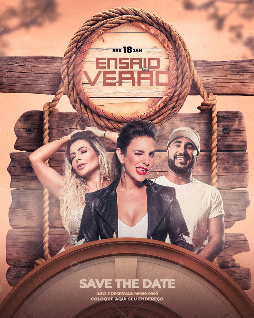 Feed Flyer Ensaio de Verão Social Media PSD Editável