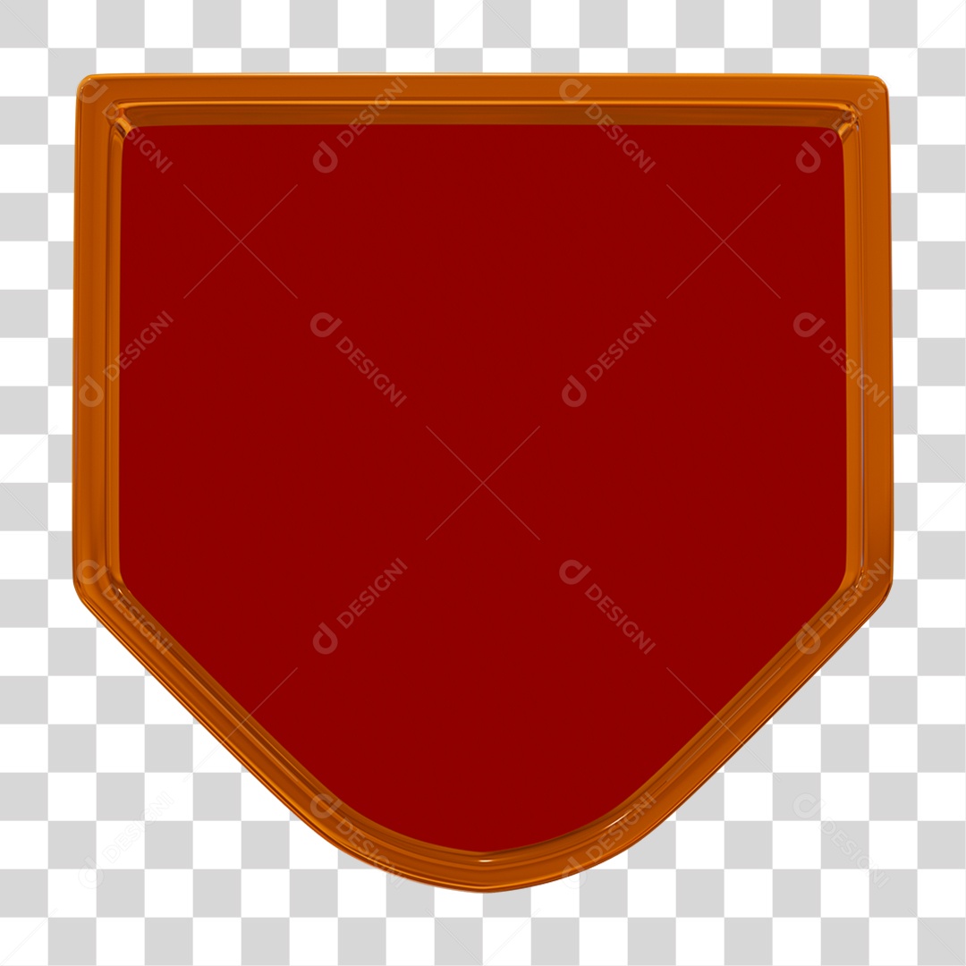 Placa Vermelha 3D Para Composição PNG Transparente