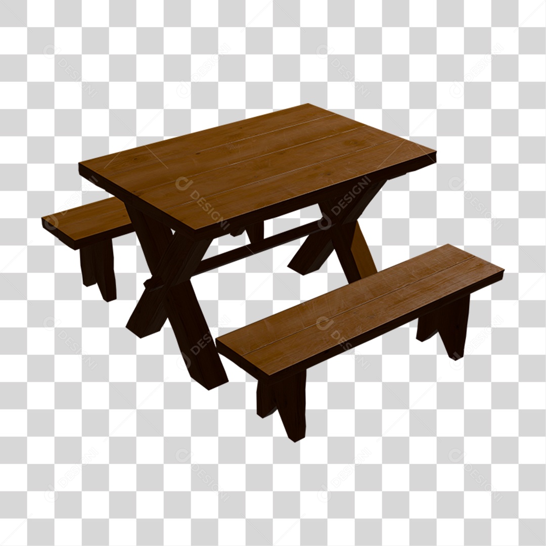 Mesa De Madeira Elemento 3D Para Composição PNG Transparente