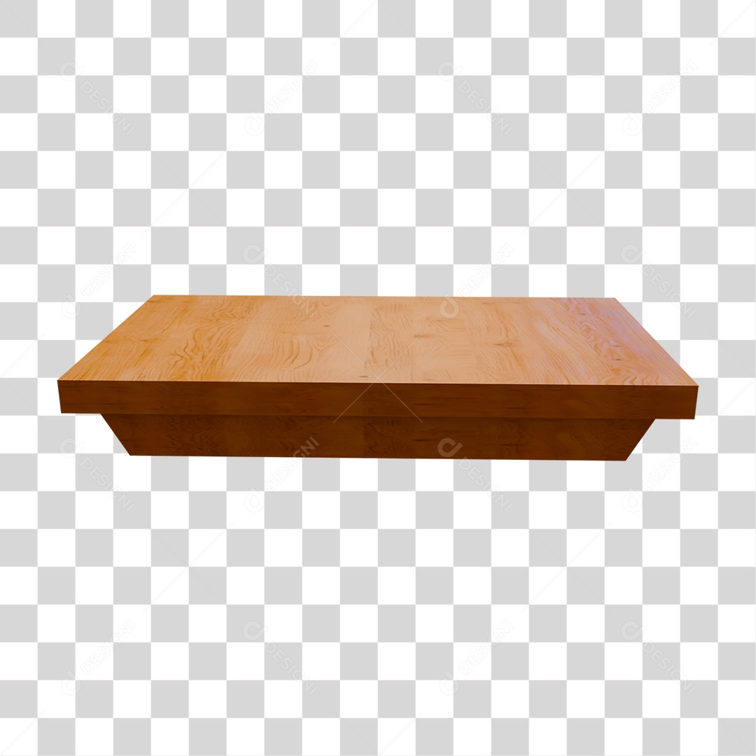 Elemento 3D Mesa de Madeira para composição PNG