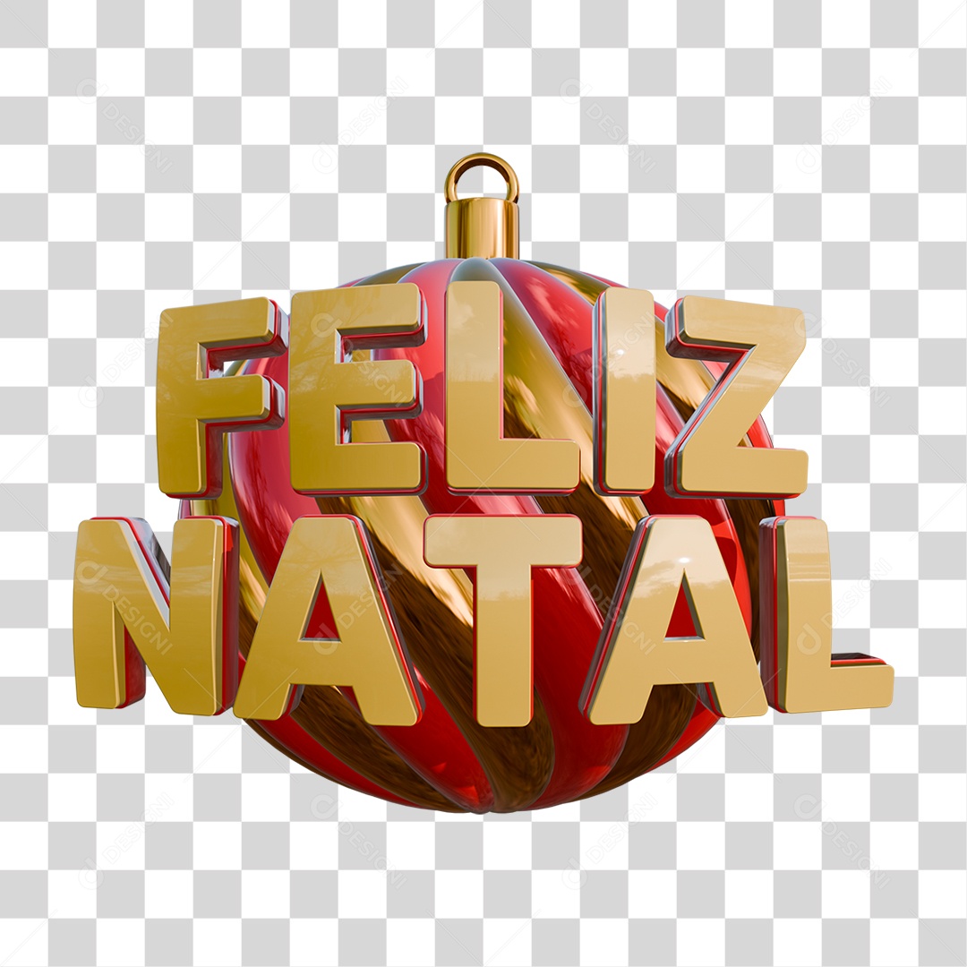 Selo 3D Feliz Natal Para Composiqäo PNG Transparente