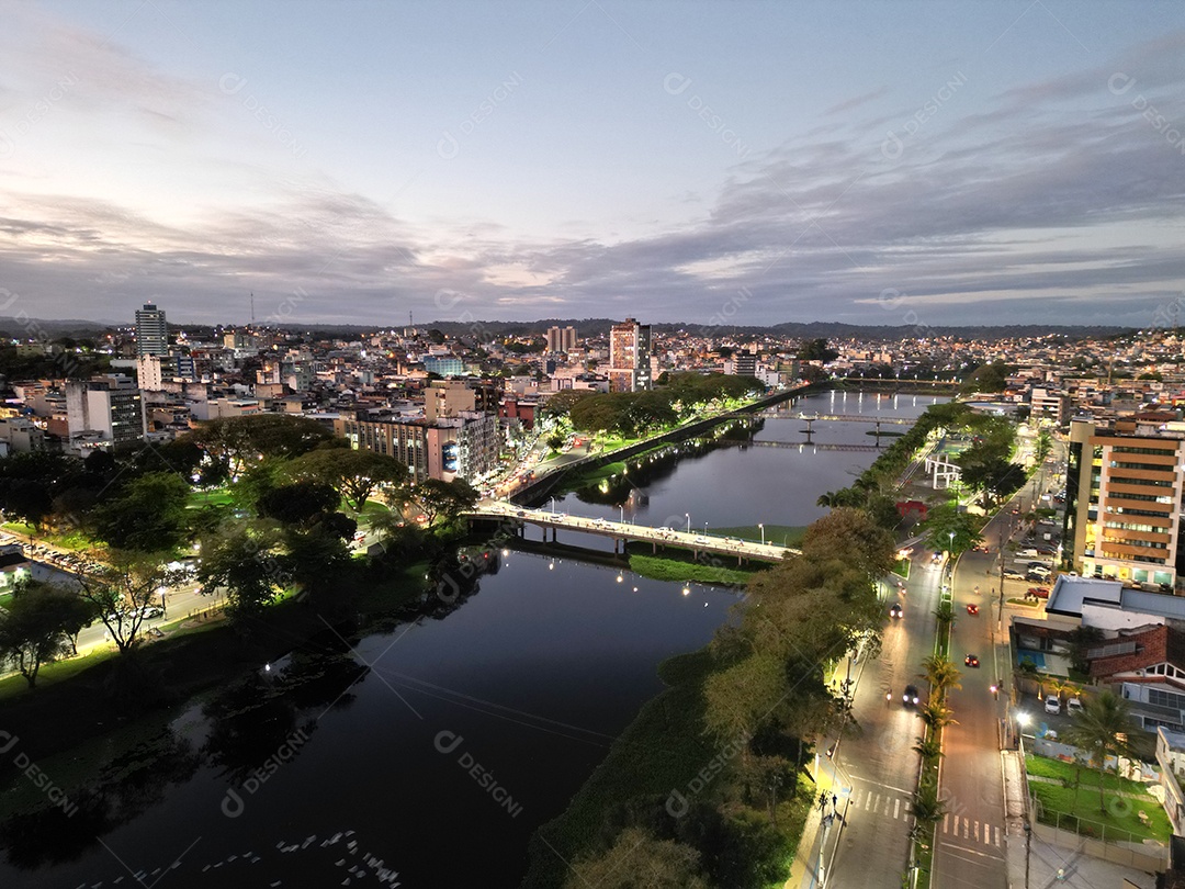 Linda vista panorâmica sobre fundo de uma cidade