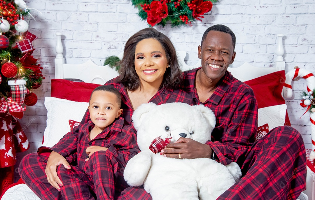 Família linda em fotos de natal
