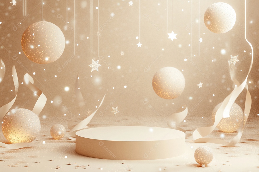 Cenário podium de ano novo sobre fundo isolado