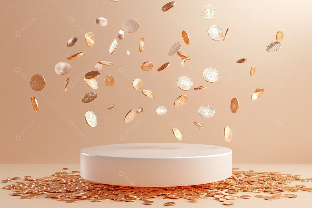 Cenário podium de ano novo sobre fundo isolado