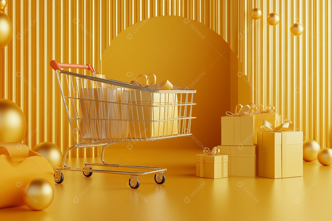 Cenário podium de ano novo sobre fundo dourado