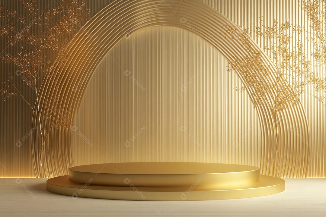 Podium sobre fundo isolado ano novo