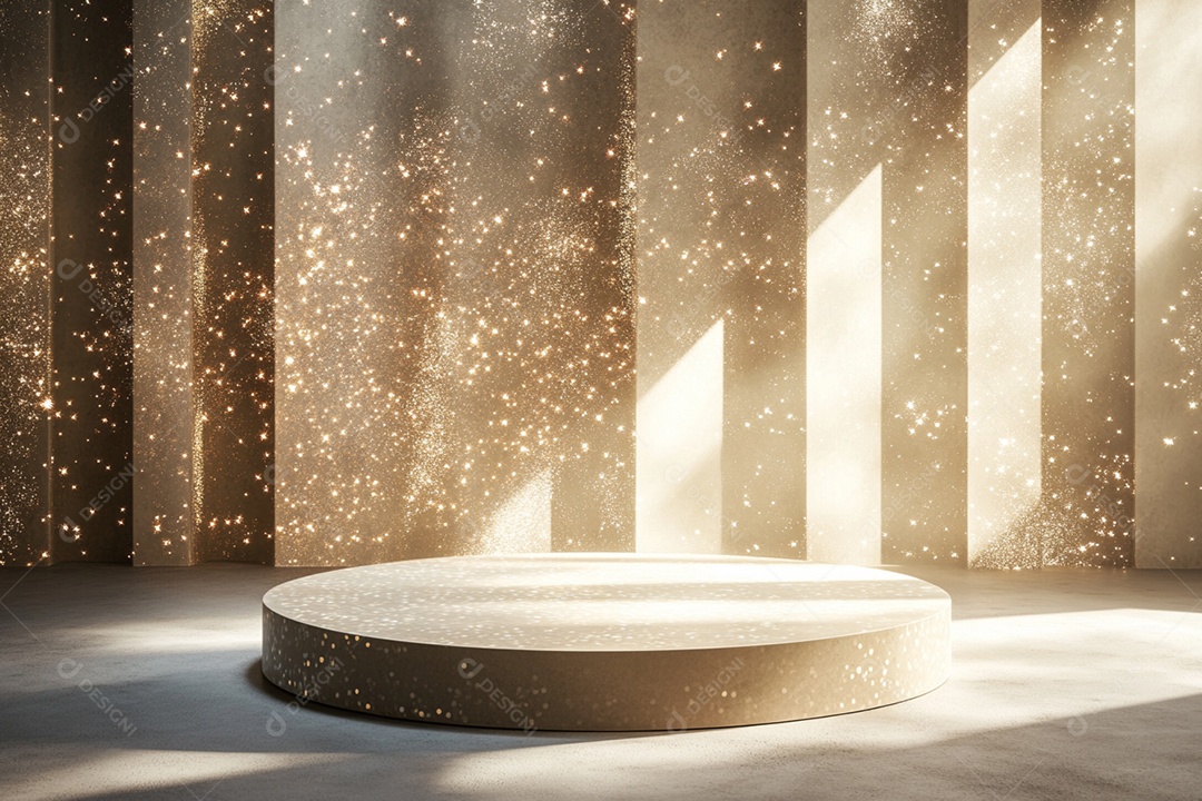 Podium sobre fundo isolado ano novo