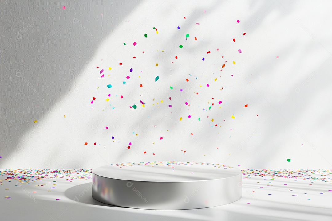 Podium sobre fundo isolado branco