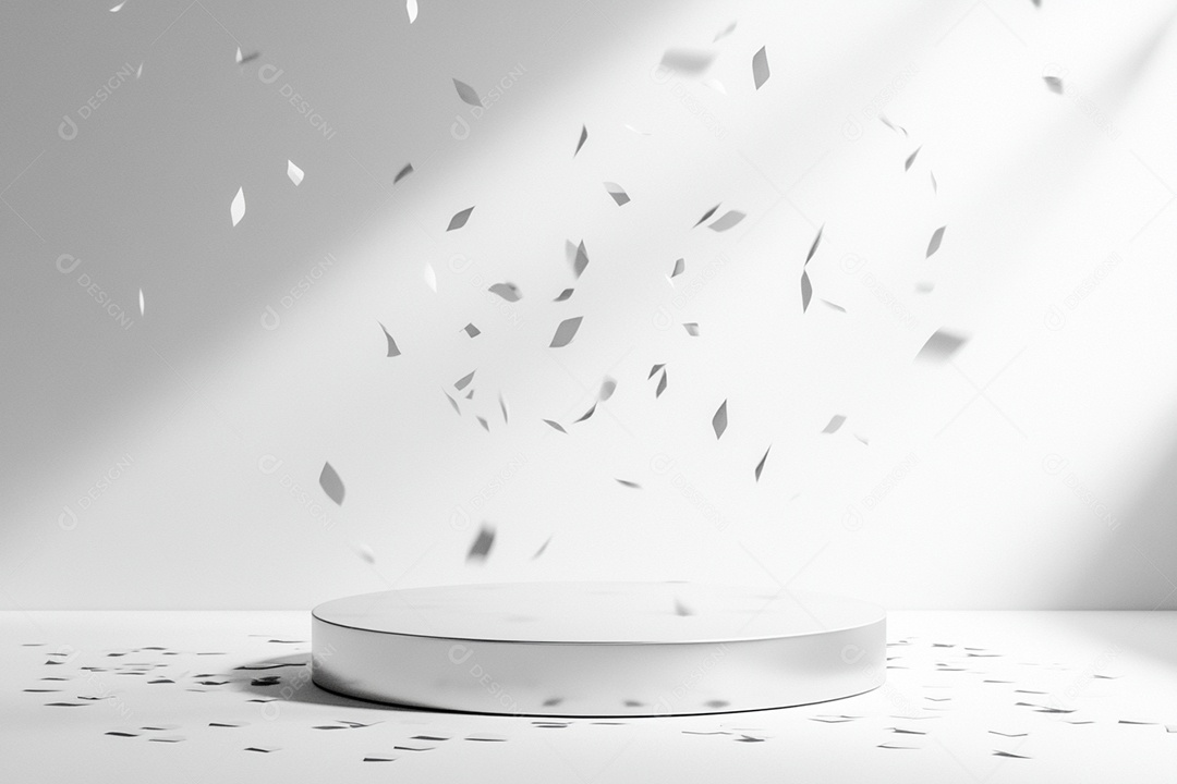 Podium sobre fundo isolado branco