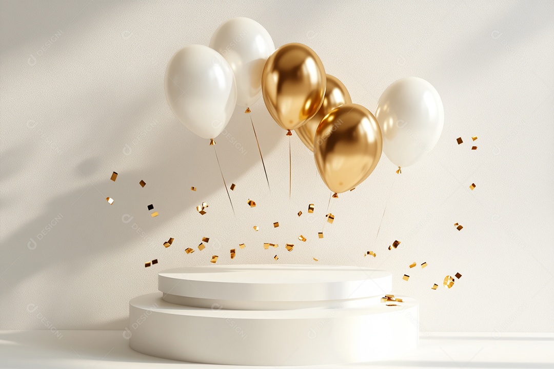 Podium sobre fundo isolado ano novo