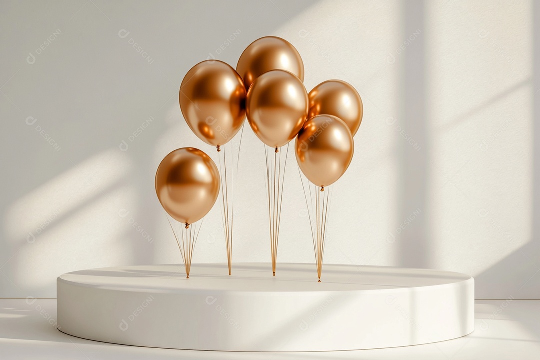 Cenário podium de ano novo sobre fundo branco