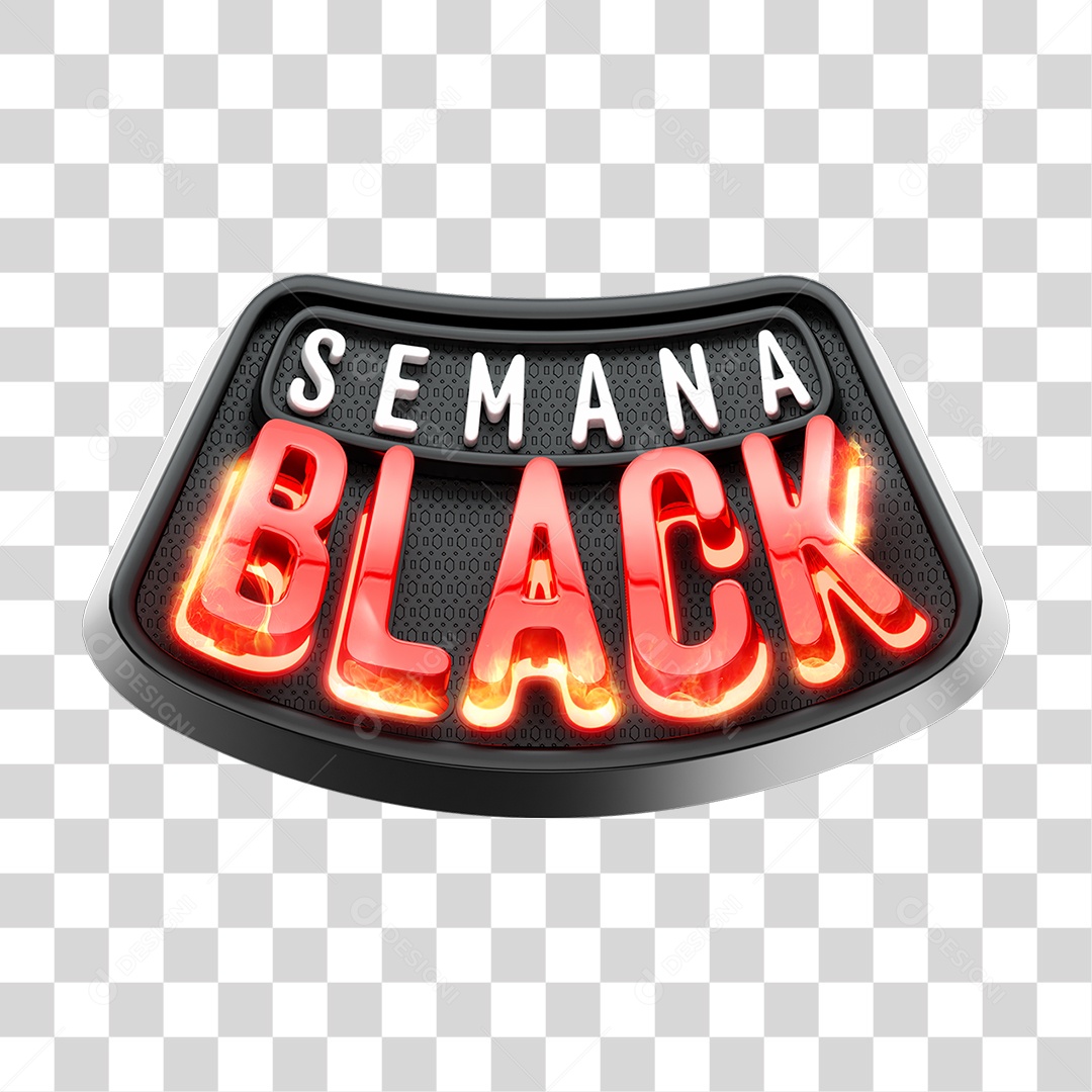 Selo 3D Semana Black Friday PNG Transparente