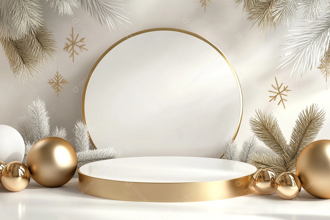 Podium sobre fundo isolado branco