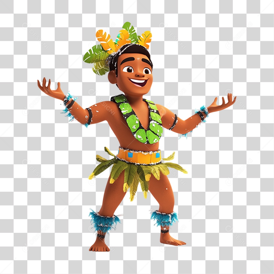 Elemento 3D Homem com Fantasias de Carnaval PNG Transparente