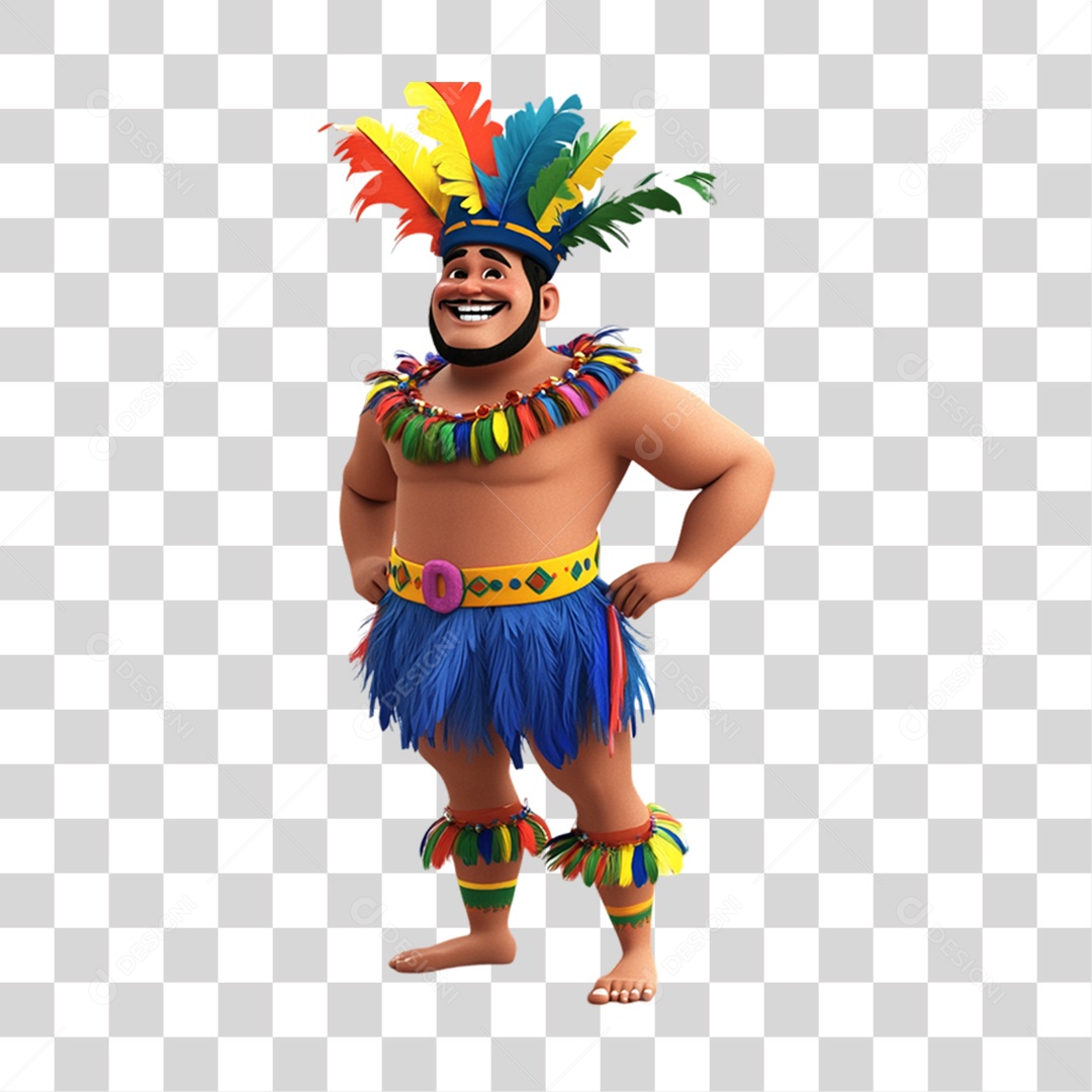 Elemento 3D Homem com Fantasias de Carnaval PNG Transparente