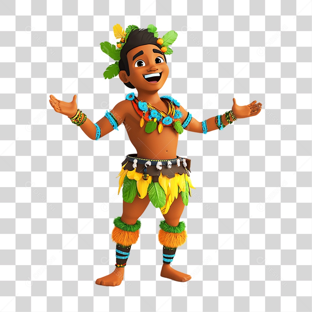 Elemento 3D Homem com Fantasias de Carnaval PNG Transparente