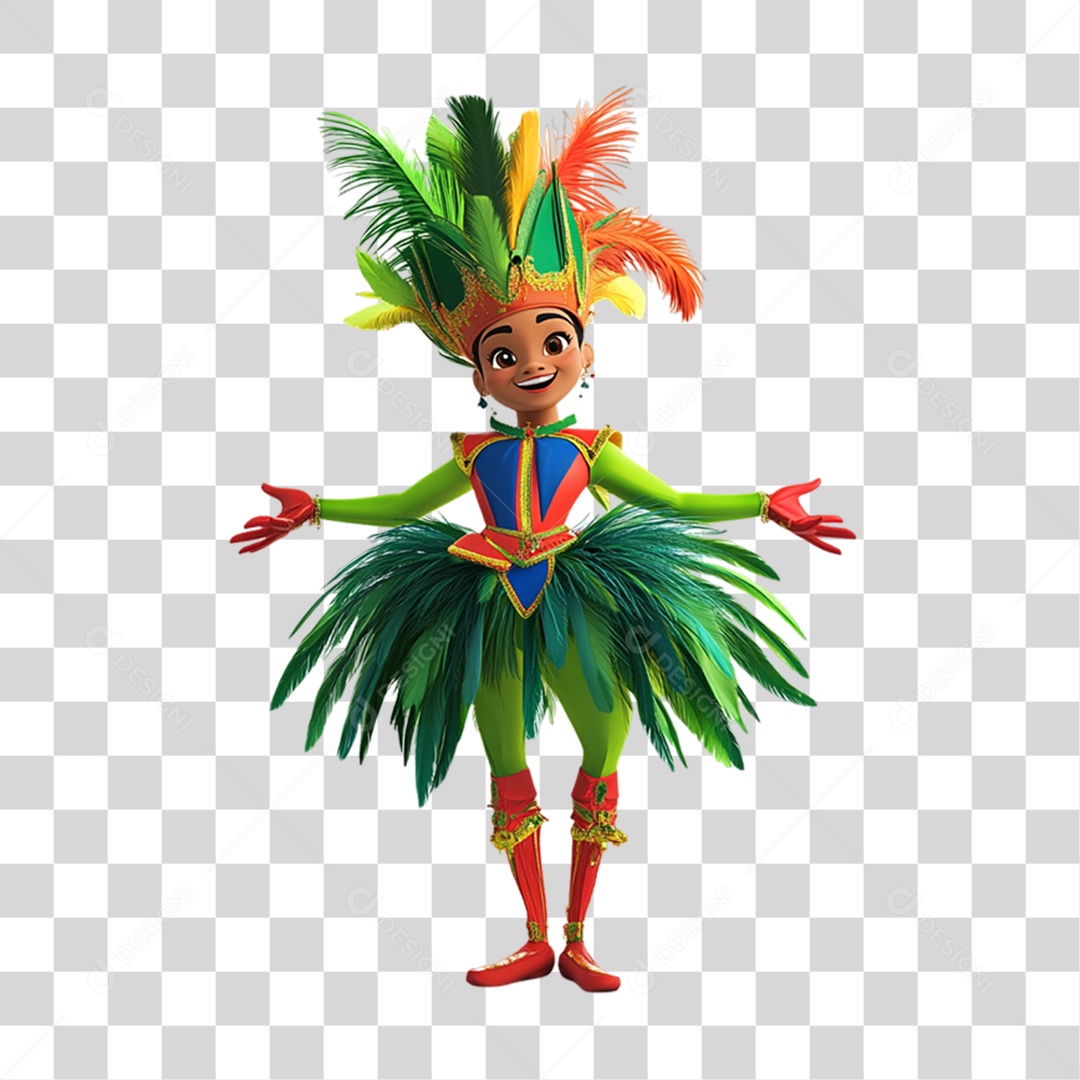 Personagem Mulher Carnaval Cores Fantasias PNG Transparente