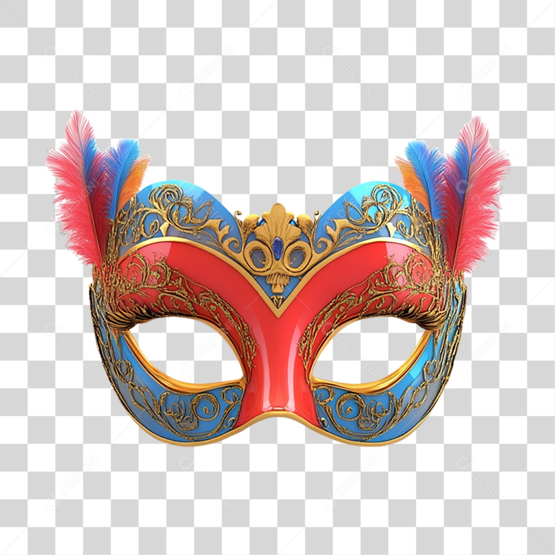 Elemento 3D Máscara de Carnaval PNG Transparente