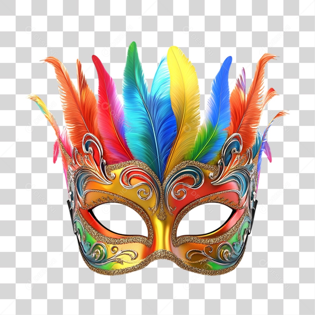 Elemento 3D Máscara de Carnaval PNG Transparente