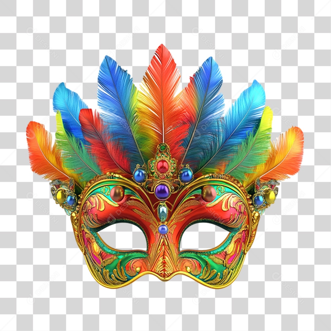 Elemento 3D Máscara de Carnaval PNG Transparente