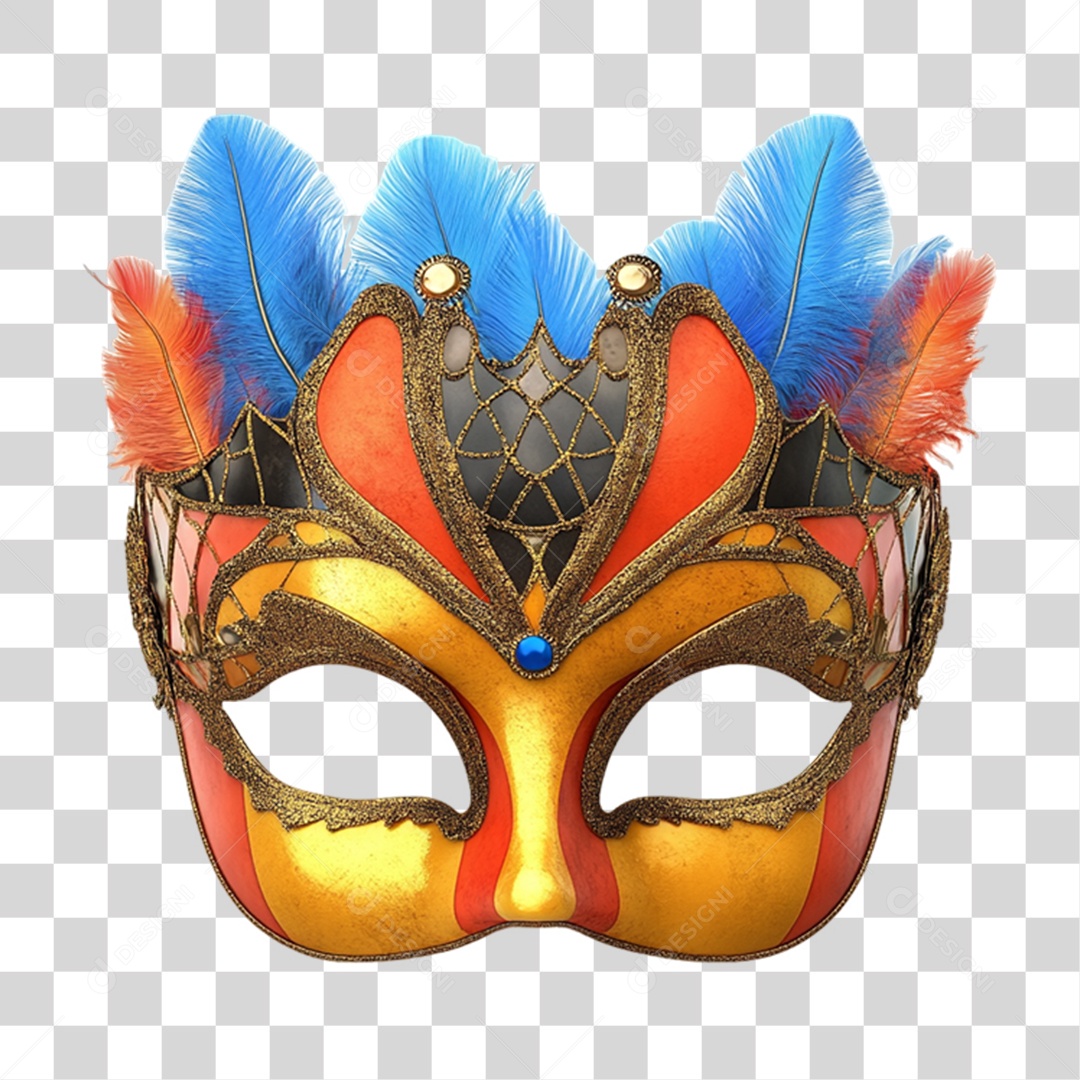 Elemento 3D Máscara de Carnaval PNG Transparente