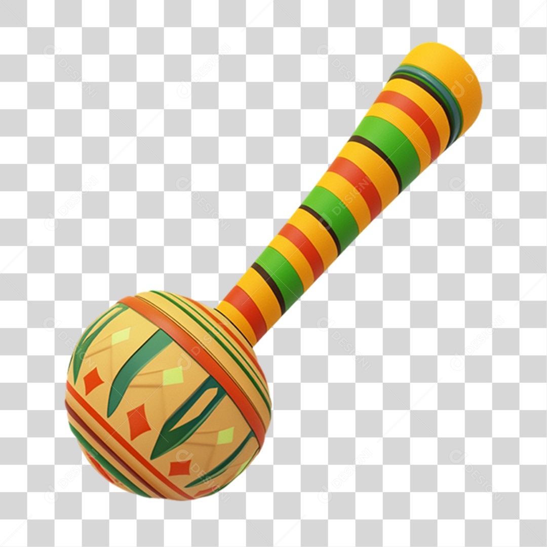 3D Element Carnival Maraca PNG Transparent