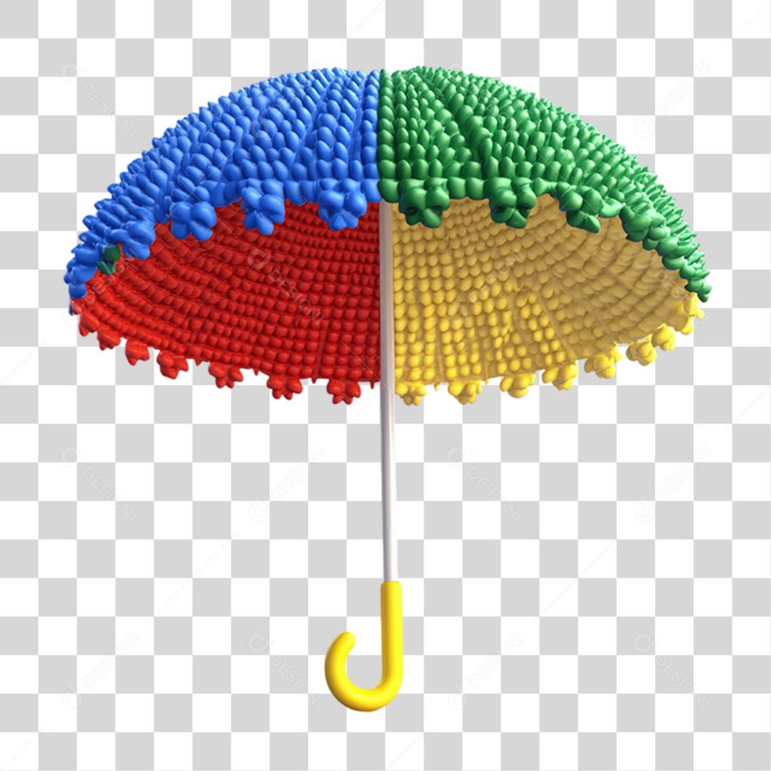 Elemento 3D Guarda Chuva de Carnaval PNG Transparente