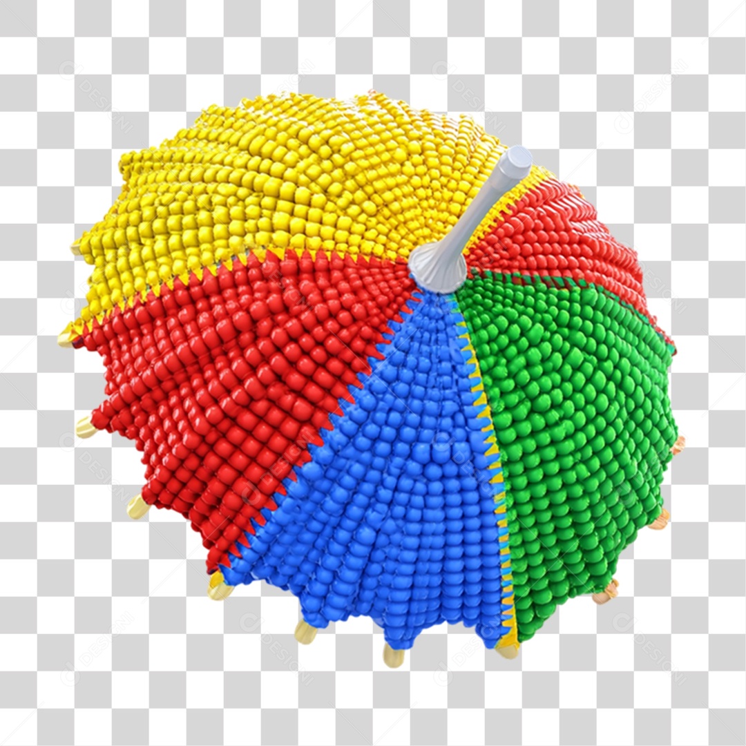 Elemento 3D Guarda Chuva de Carnaval PNG Transparente