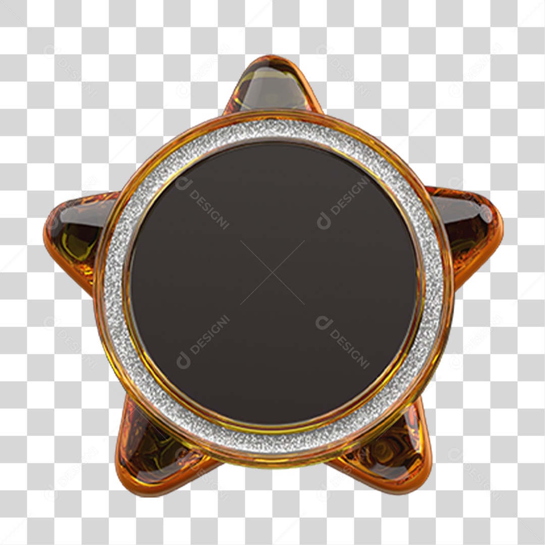 Elemento 3D Estrela Símbolo PNG Transparente