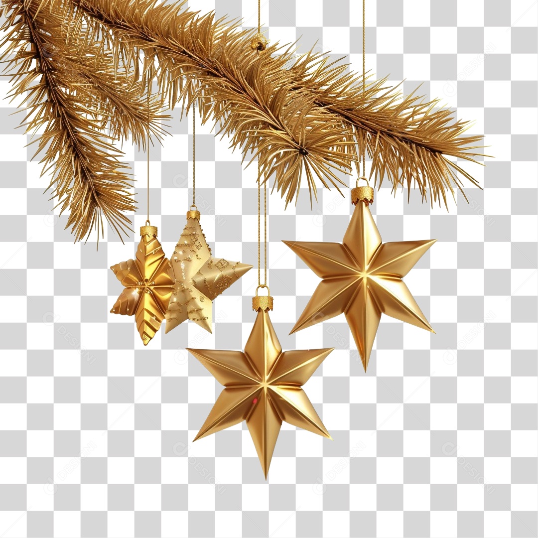 Elemento 3D Decoração Enfeites de Natal PNG Transparente