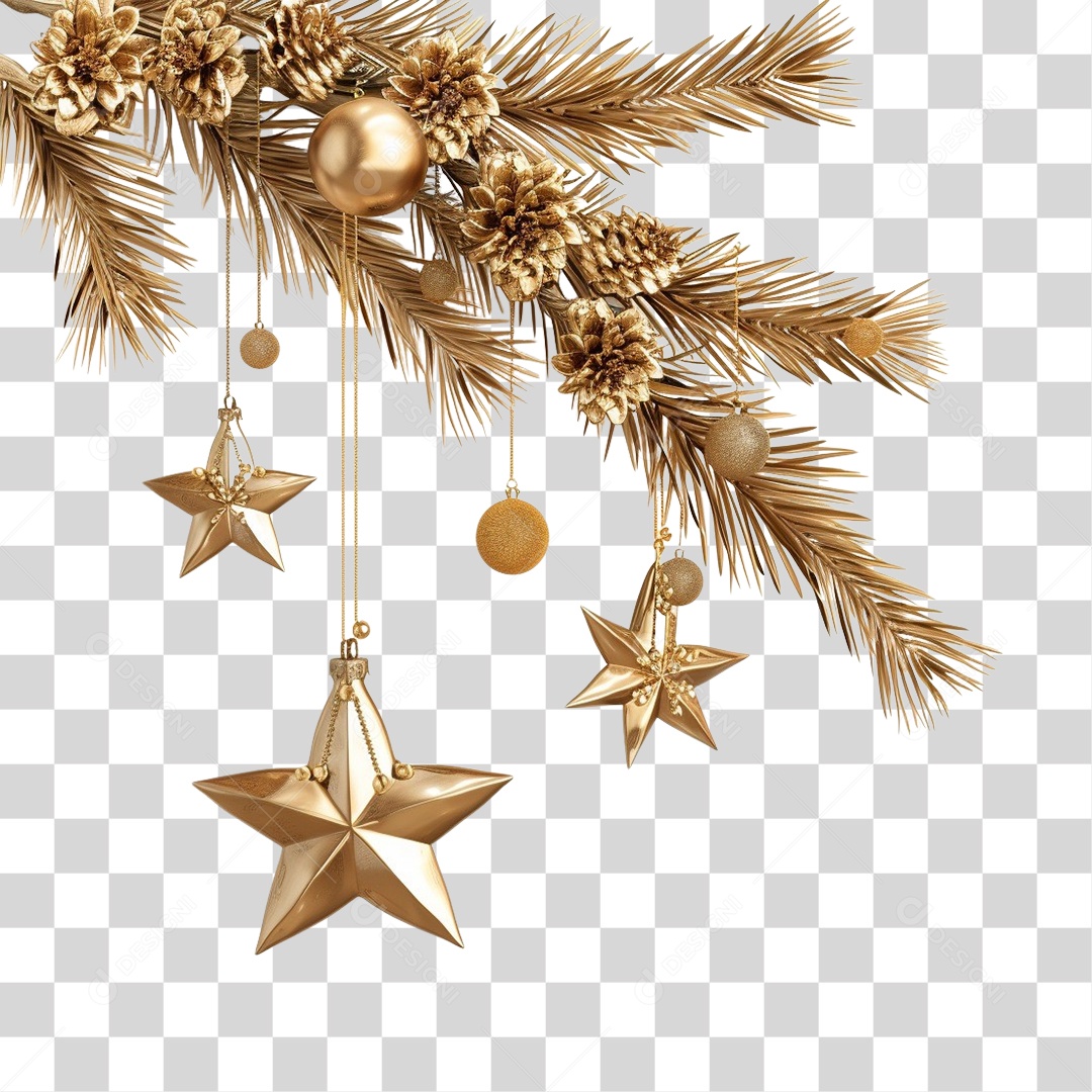 Elemento 3D Decoração Enfeites de Natal PNG Transparente