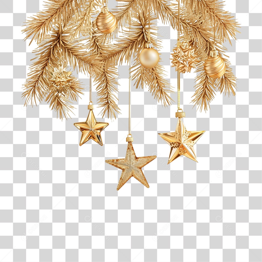 Elemento 3D Decoração Enfeites de Natal PNG Transparente