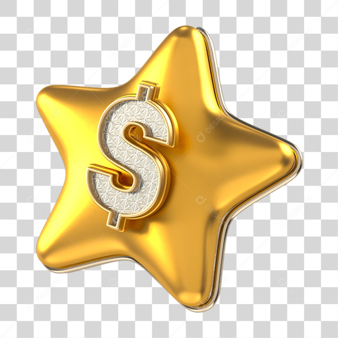 Elemento 3D Estrela Símbolo PNG Transparente