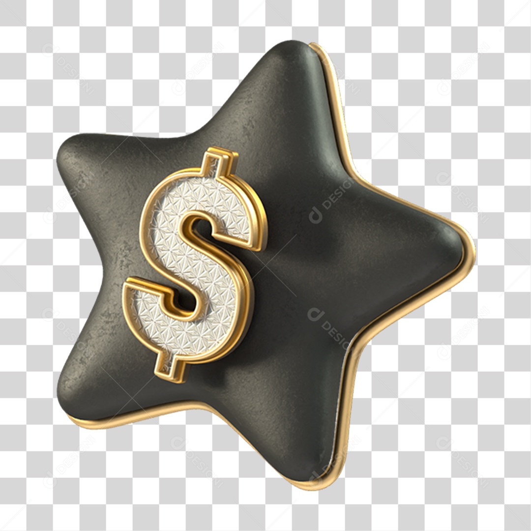 Elemento 3D Estrela Símbolo PNG Transparente