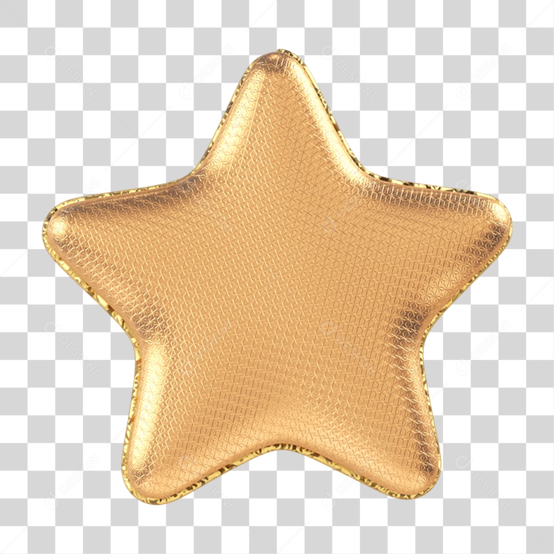 Elemento 3D Estrela PNG Transparente