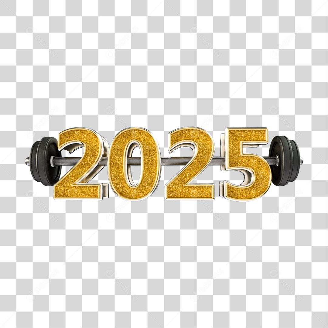 Número 3D 2025 PNG Transparente